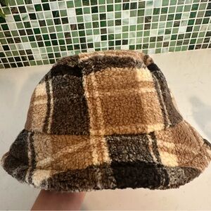 Plaid Sherpa Bucket Hat